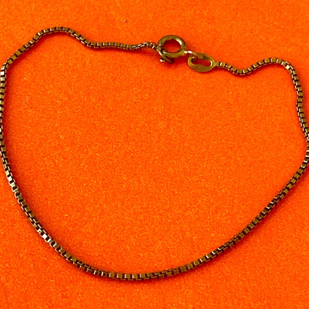 Sterling silver gold plated Chapel Zenray  box chain bracelet anklet Italy